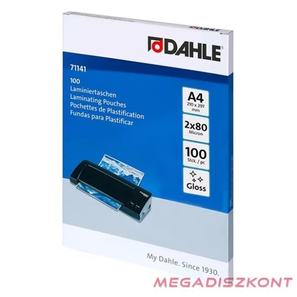 Lamináló fólia DAHLE 71141 A/4 80 mikron fényes 100/csomag