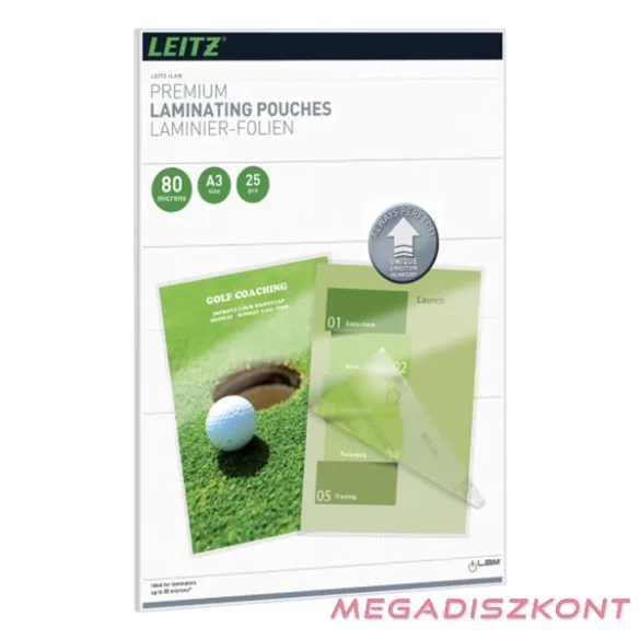 Meleglamináló fólia LEITZ standrard A/3 80 mikronos UDT technológiával 25 darabos