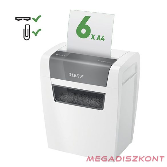 Iratmegsemmisítő LEITZ IQ Home Paper konfetti P4 6 lap fehér