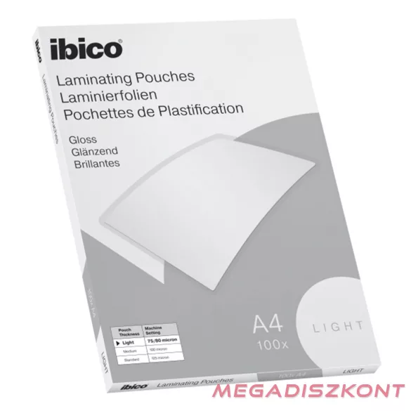 Lamináló fólia IBICO A/4 216x303mm 75-80 mikron fényes 100/dob