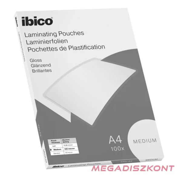 Lamináló fólia IBICO A/4 100 mikron fényes 100 ív/csom