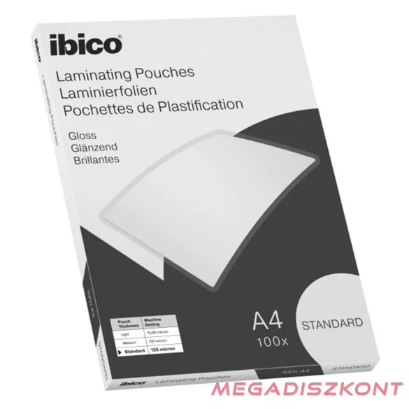 Lamináló fólia IBICO A/4 125 mikron fényes 100/csom