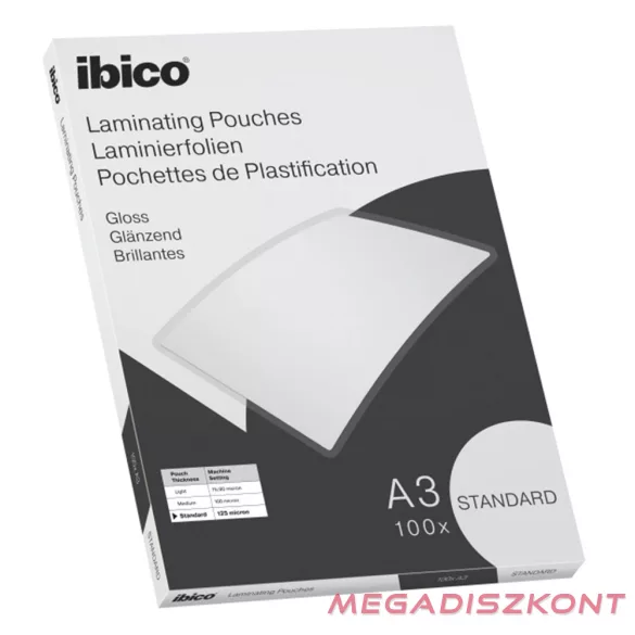 Lamináló fólia IBICO A/3 303x426mm 125 mikron fényes 100/dob