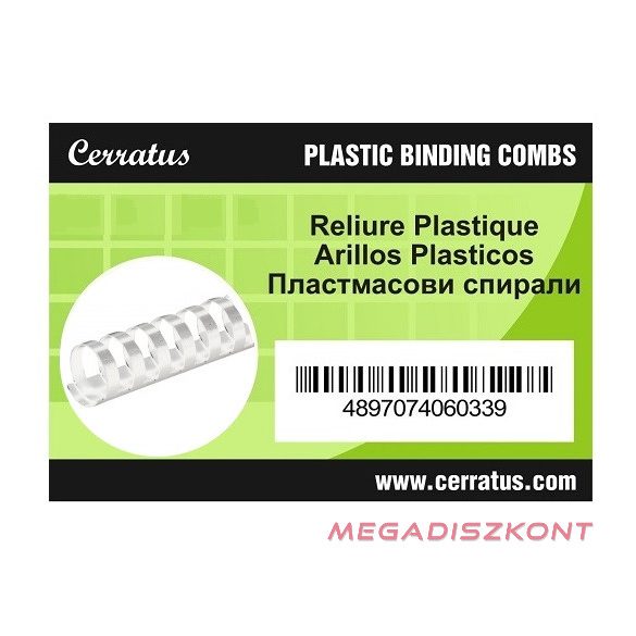 Iratspirál műanyag CERRATUS 45mm fehér