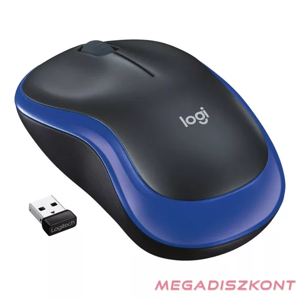 Egér vezeték nélküli LOGITECH M185 2,4 Ghz 1000 DPI kék
