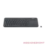 Billentyűzet vezeték nélküli LOGITECH K400 Plus Touchpad fekete