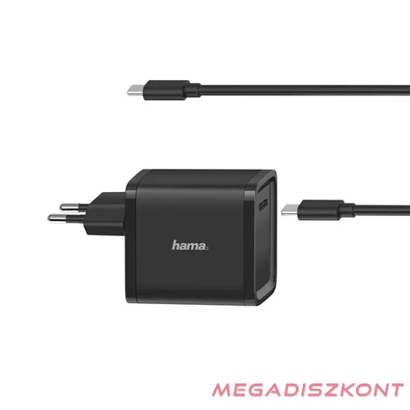 Hálózati töltő HAMA univerzális hálózati USB Type-c  "PD" 5-20V, 45W