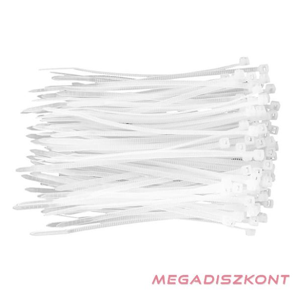 Kábelkötegelő-gyorskötőző 100mm x 2,5mm natúr 100 darabos