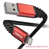 Adatkábel HAMA Extreme USB 2.0/Lightning 1,5m fekete-piros