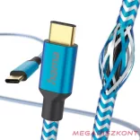 Adatkábel HAMA Reflective USB-C 1,5m kék