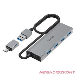Elosztó HUB HAMA USB 3.2 + 4xUSB/USB Type-C
