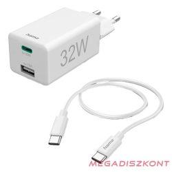 Töltő HAMA USB/USB-C 32W fehér
