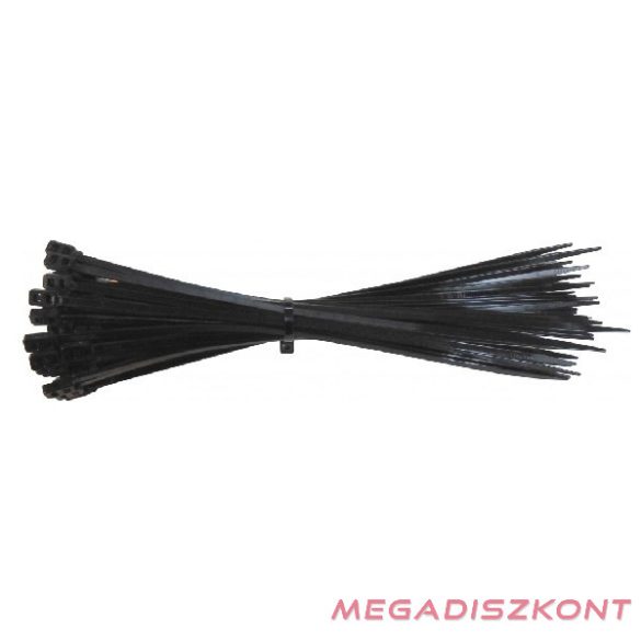 Kábelkötegelő-gyorskötőző 100mm x 2,5mm fekete 100 darabos