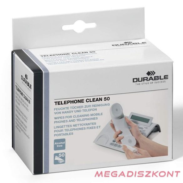 Tisztítókendő DURABLE telefonhoz nedves 50 darabos