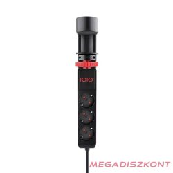   Kábel hosszabbító IOIO asztalhoz rögzíthető 3 aljzat 1,5m, 2xUSB-A, 1xUSB-C fekete