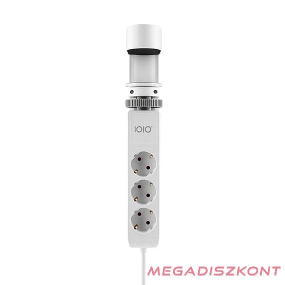 Kábel hosszabbító IOIO asztalhoz rögzíthető 3 aljzat 1,5m, 2xUSB-A, 1xUSB-C fehér