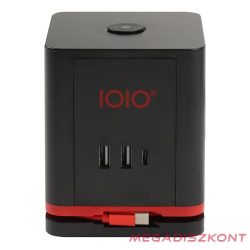   Kábel hosszabbító IOIO 3 aljzat 1,5m, 2xUSB-A, 1xUSB-C fekete