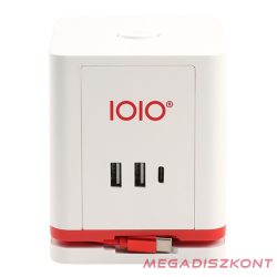   Kábel hosszabbító IOIO 3 aljzat 1,5m, 2xUSB-A, 1xUSB-C fehér
