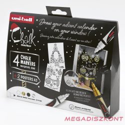   Folyékony kréta UNI PWE-5M Karácsonyi kiadás Elegáns színek 4 darabos