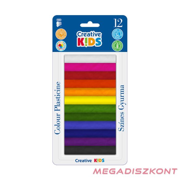 Gyurma ICO Creative Kids színes 165 gr 12db-os készlet