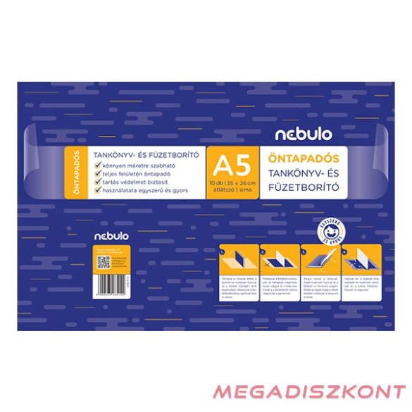 Füzetborító NEBULO A/5 öntapadós sima 10 db/csomag