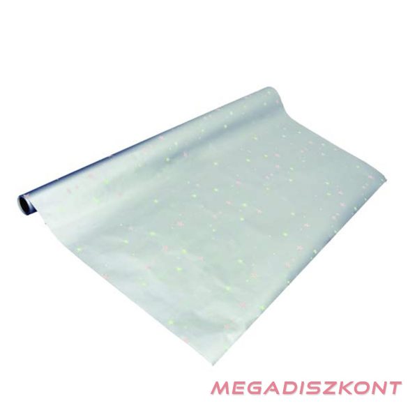 Díszcsomagoló CREATIVE tekercses 70x200 cm glitteres karácsonyi mintás ezüst matt