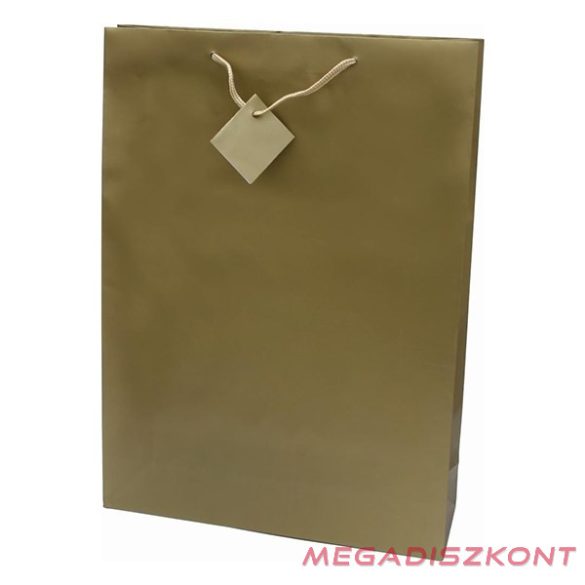 Dísztasak CREATIVE Special Simple XL 33x46x10 cm egyszínű arany zsinórfüles