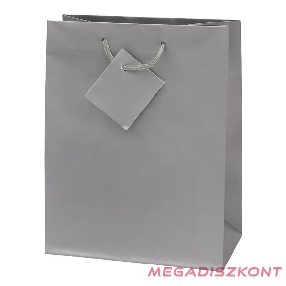 Dísztasak CREATIVE Special Simple M 18x23x10 cm egyszínű ezüst zsinórfüles