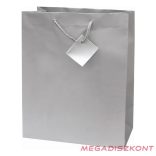Dísztasak CREATIVE Special Simple L 26x32x12 cm egyszínű ezüst zsinórfüles