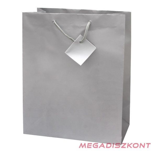 Dísztasak CREATIVE Special Simple L 26x32x12 cm egyszínű ezüst zsinórfüles