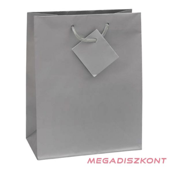 Dísztasak CREATIVE Special Simple XL 33x46x10 cm egyszínű ezüst zsinórfüles