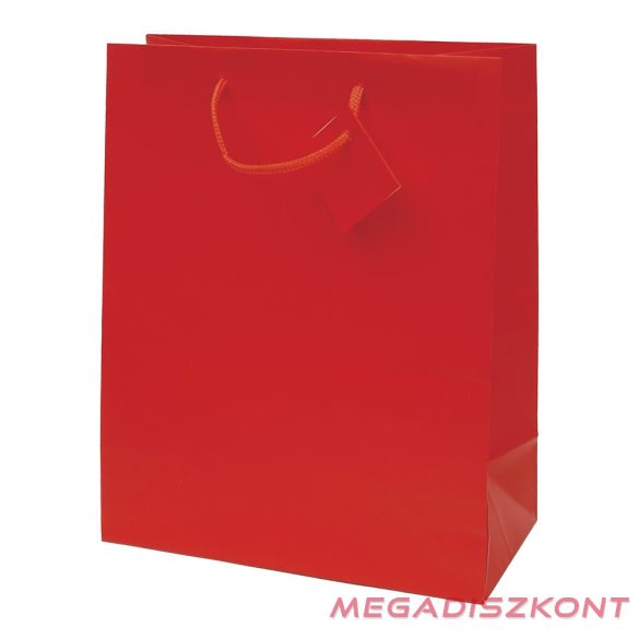 Dísztasak CREATIVE Special Simple L 26x32x12 cm egyszínű piros zsinórfüles