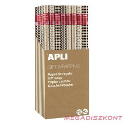   Díszcsomagoló APLI Kraft Black & White II tekercses 70x200 cm 55 tekercs/doboz vegyes mintákkal