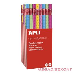   Díszcsomagoló APLI Party tekercses 70x200 cm 55 tekercs/doboz vegyes mintákkal