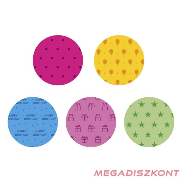 Díszcsomagoló APLI Party tekercses 70x200 cm 55 tekercs/doboz vegyes mintákkal