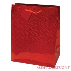   Dísztasak CREATIVE Special Hologram L 26x32x12 cm egyszínű piros sodort füles