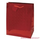 Dísztasak CREATIVE Special Hologram L 26x32x12 cm egyszínű piros sodort füles