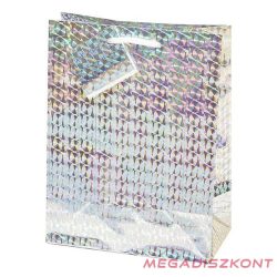   Dísztasak CREATIVE Special Hologram M 18x23x10 cm egyszínű ezüst sodort füles