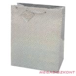 Dísztasak CREATIVE Special Hologram M 18x23x10 cm egyszínű ezüst sodort füles