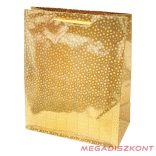 Dísztasak CREATIVE Special Hologram L 26x32x12 cm egyszínű arany sodort füles