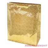 Dísztasak CREATIVE Special Hologram L 26x32x12 cm egyszínű arany sodort füles