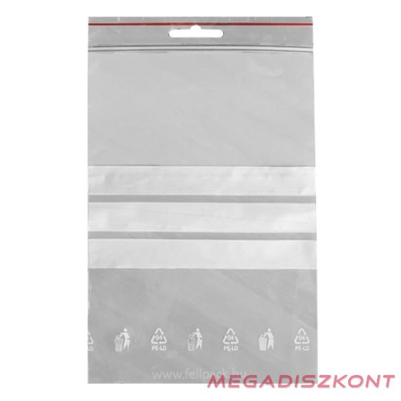 Simítózáras tasak írható felülettel 70x100 100 darabos