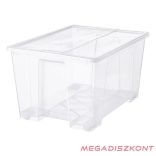 Tárolódoboz műanyag tetővel áttetsző 78x56x43cm 130 liter