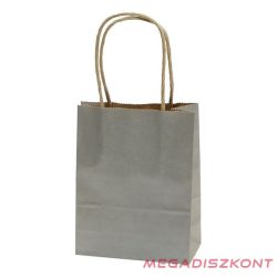   Dísztasak CREATIVE Classic Simple S 12x15x5,5 cm kraft egyszínű ezüst sodort füles