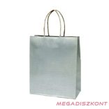 Dísztasak CREATIVE Classic Simple S 12x15x5,5 cm kraft egyszínű ezüst sodort füles