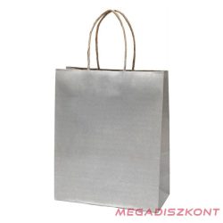   Dísztasak CREATIVE Classic Simple M 22x25x10 cm kraft egyszínű ezüst sodort füles