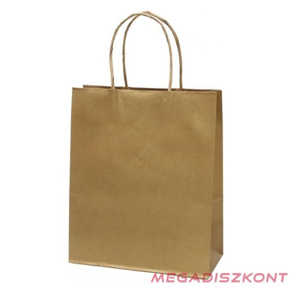 Dísztasak CREATIVE Classic Simple M 22x25x10 cm kraft egyszínű arany sodort füles