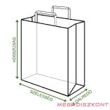 Papírtáska szalagfüles 260x120x350 mm barna