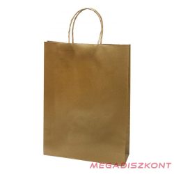   Dísztasak CREATIVE Classic Simple L 26x35x8 cm kraft egyszínű arany sodort füles