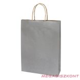 Dísztasak CREATIVE Classic Simple L 26x35x8 cm kraft egyszínű ezüst sodort füles